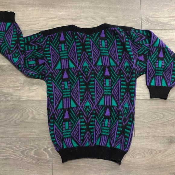 Papillon 80s Vintage Grandpa Sweater Medium - Picture 1 of 5